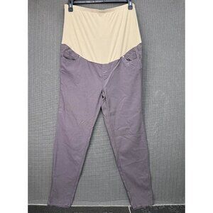 Times Two Womens Size XL Gray Maternity Skinny Pants Full Panel Stretch Comfort